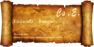 Csicsó Emese névjegykártya
